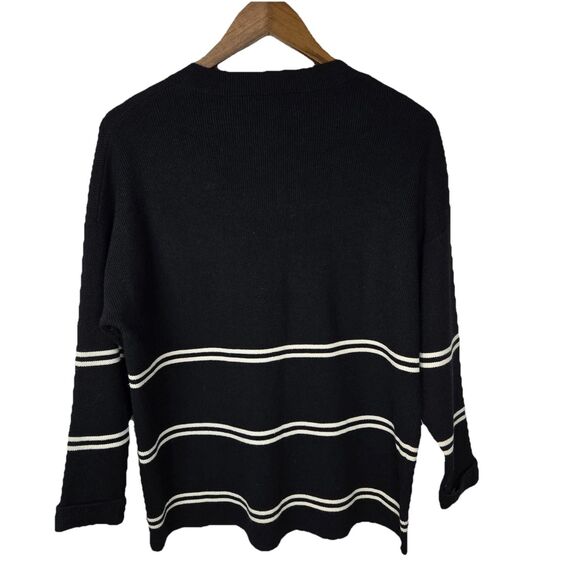 Lillusory Black White Stripe Sweater Dark Academia Small - Picture 6 of 6